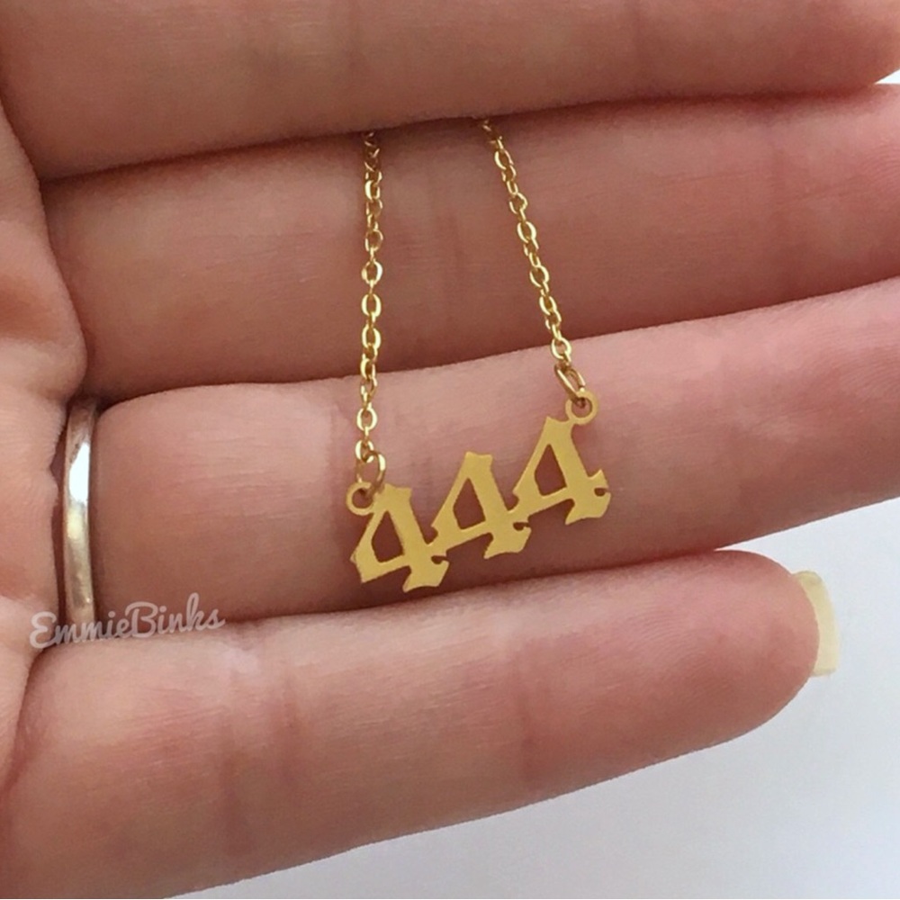 New 18KGP Angel Number 444 Numerology Necklace | Stainless Steel Gold Dipped